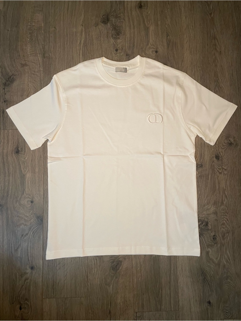 Dior White CD Logo T-Shirt Men’s Size S Embroidered Short Sleeve